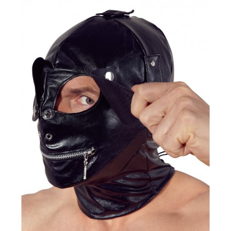 Маска на голову с отверстиями для глаз и рта Imitation Leather Mask